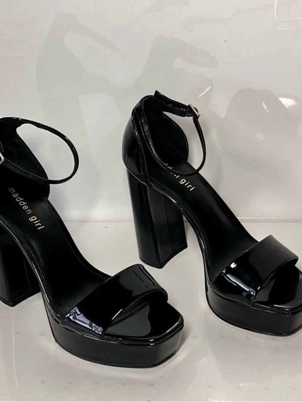 Madden Girl Square-toe ankle-strap platform sandals